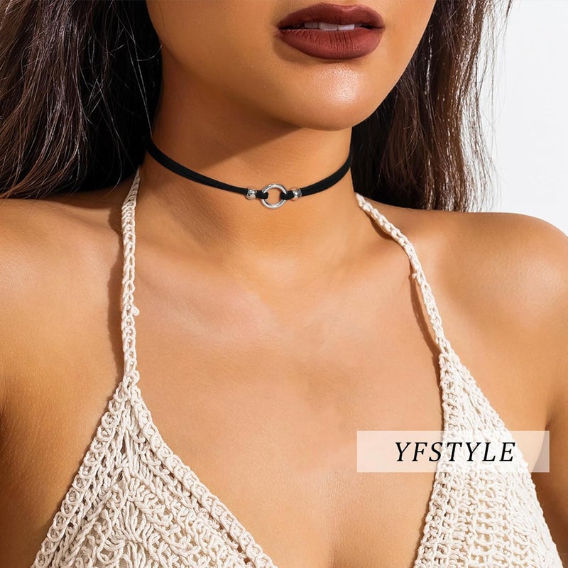 yfstyle Black Choker Necklaces Set: Adjustable Black Velvet Chokers for Women Gothic Accessories - Image 3